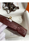 Hermes Kelly Pochette Handmade Bag In Bordeaux Ostrich Leather Replica