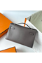 Hermes Kelly Pochette Handmade Bag In Etain Epsom Calfskin Replica
