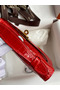 Hermes Kelly Pochette Handmade Bag In Red Shiny Alligator Leather Replica