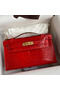Hermes Kelly Pochette Handmade Bag In Red Shiny Alligator Leather Replica