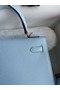 Hermes Kelly Sellier 25 Handmade Bag In Celeste Epsom Calfskin Replica