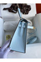 Hermes Kelly Sellier 25 Handmade Bag In Celeste Epsom Calfskin Replica