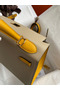 Hermes Kelly Sellier 28 Bicolor Bag in Trench and Yellow Epsom Calfskin Replica