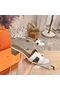 Hermes lady leather Slipper HO814HMJ-2 Heel 5CM White Replica