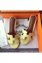 Hermes Leather Slipper HO742 Yellow Replica