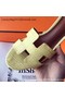 Hermes Leather Slipper HO742 Yellow Replica