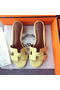 Hermes Leather Slipper HO742 Yellow Replica
