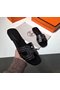 Hermes Leather Slipper HO781JYX Black Replica