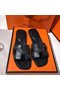 Hermes Leather Slipper HO781JYX Black Replica