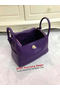 Hermes Lindy 30CM Purple Leather Shoulder Bag HLD30 Gold Replica