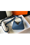 Hermes Lindy Mini Bag In Blue Agate Clemence Leather PHW Replica