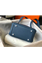 Hermes Lindy Mini Bag In Blue Agate Clemence Leather PHW Replica