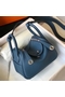 Hermes Lindy Mini Bag In Blue Agate Clemence Leather PHW Replica