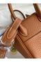 Hermes Mini Lindy Handmade Bag In Gold Clemence Leather Replica
