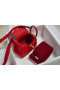 Hermes mini Lindy Togo Leather Bag LD19 red&gold-Tone Metal Replica