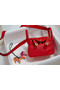 Hermes mini Lindy Togo Leather Bag LD19 red&gold-Tone Metal Replica
