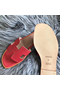 Hermes Oran Perforated Sandals In Red Epsom Leather Replica