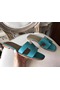Hermes Oran Sandals In Lagon Epsom Leather Replica