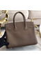 Hermes original Epsom Leather HB35O grey&silver Metal Replica