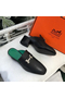 Hermes Paradis Mules In Black Calfskin Replica
