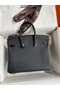 Hermes Touch Birkin 25 Bag in Black Togo and Shiny Alligator Leather Replica
