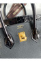 Hermes Touch Birkin 25 Bag in Black Togo and Shiny Alligator Leather Replica