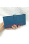 Hermes Bearn Japonaise Bi-Fold Wallet Litchi Leather A208 Blue Replica