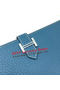 Hermes Bearn Japonaise Bi-Fold Wallet Litchi Leather A208 Blue Replica