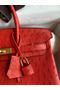 Hermes Birkin 25 Retourne Handmade Bag In Red Ostrich Leather Replica