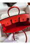 Hermes Birkin 25 Retourne Handmade Bag In Red Ostrich Leather Replica