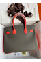 Hermes HSS Birkin 30 Bicolor Bag in Etain and Piment Epsom Calfskin Replica