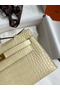 Hermes Kelly Pochette Handmade Bag In Vanille Matte Alligator Leather Replica