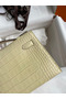 Hermes Kelly Pochette Handmade Bag In Vanille Matte Alligator Leather Replica
