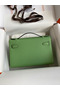 Hermes Kelly Pochette Handmade Bag In Vert Cypres Epsom Calfskin Replica