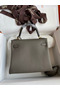Hermes Kelly Retourne 25 Handmade Bag In Etain Clemence Leather Replica