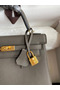 Hermes Kelly Retourne 25 Handmade Bag In Etain Clemence Leather Replica