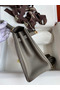 Hermes Kelly Retourne 25 Handmade Bag In Etain Clemence Leather Replica