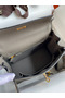 Hermes Kelly Retourne 25 Handmade Bag In Etain Clemence Leather Replica
