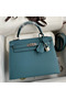 Hermes Kelly Sellier 25 Handmade Bag In Blue Jean Epsom Calfskin Replica