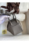 Hermes Mini Lindy Handmade Bag In Etain Clemence Leather Replica