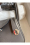 Hermes Mini Lindy Handmade Bag In Etain Clemence Leather Replica