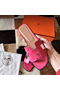 Hermes Oran Sandals In Rose Red Lizard Leather Replica