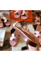 Hermes Oran Slide Sandals In Pink Swift Calfskin Replica