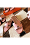 Hermes Oran Slide Sandals In Pink Swift Calfskin Replica