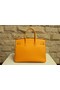 Hermes Birkin 35CM Tote Bag Yellow Clemence Leather H6089 Gold/Silver Replica