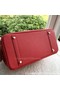 Hermes Birkin 40CM Bag Red Litchi Leather BK40 Gold Replica