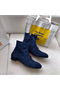 Hermes Blue Saint Honore Ankle Boots Replica