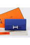 Hermes Constance Long Wallets Original Calfskin Leather A909 Blue Wallets Replica