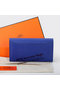 Hermes Constance Long Wallets Original Calfskin Leather A909 Blue Wallets Replica