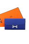Hermes Constance Long Wallets Original Calfskin Leather A909 Blue Wallets Replica